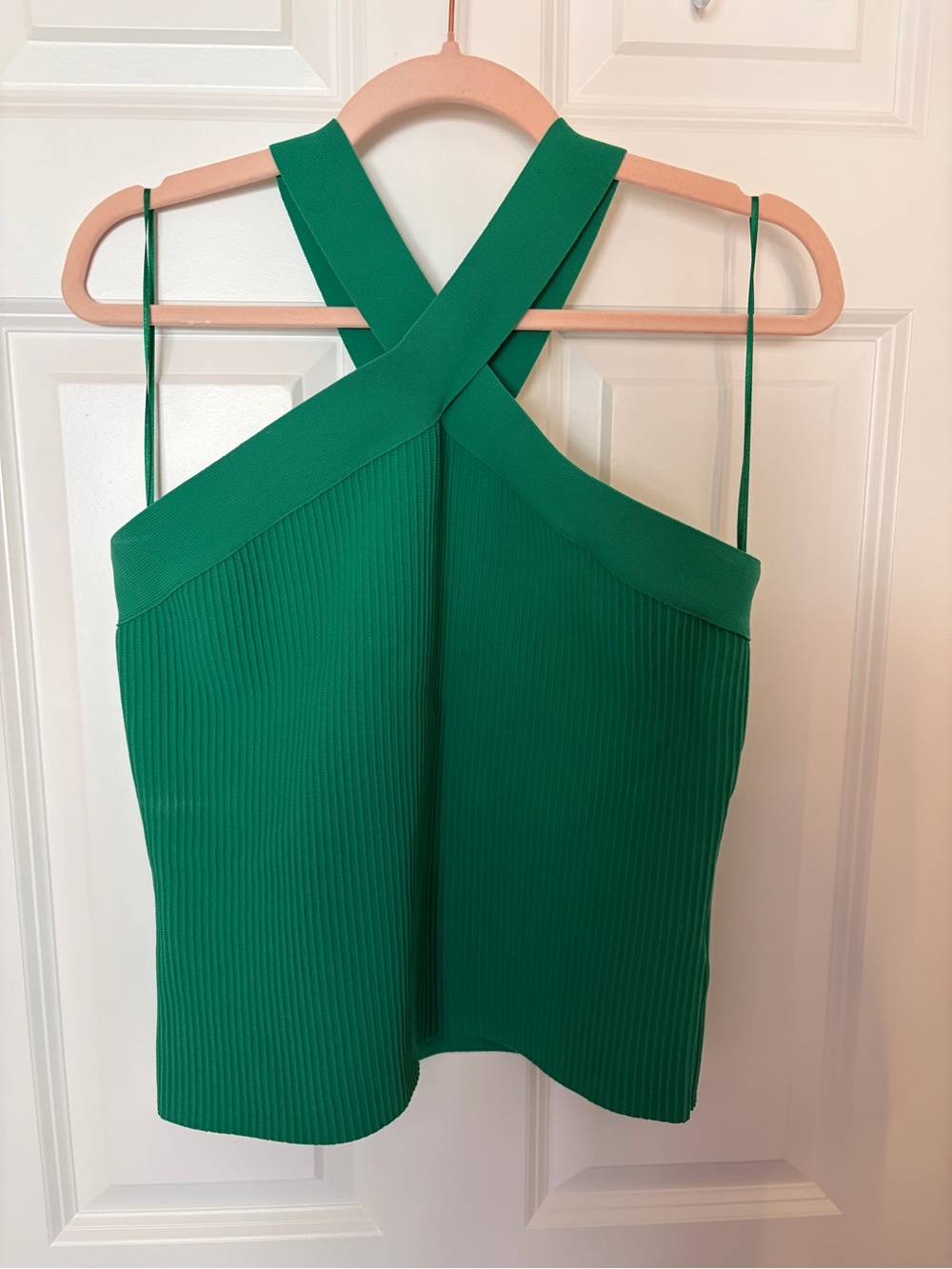 Bailey 44 Emerald Green Ribbed Crossback Tank Top Sculpt Vacation - Large
